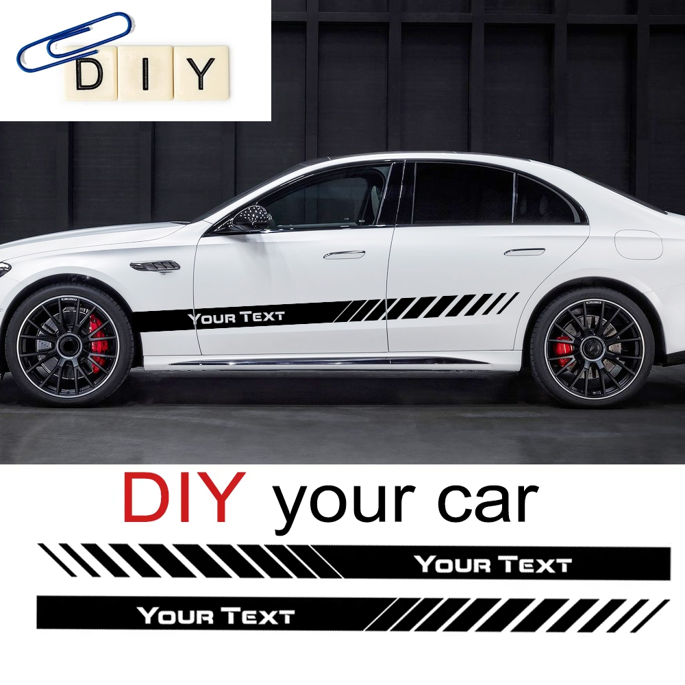 Car Accessories Name - Autocollant personnalisé pour bande latérale de
