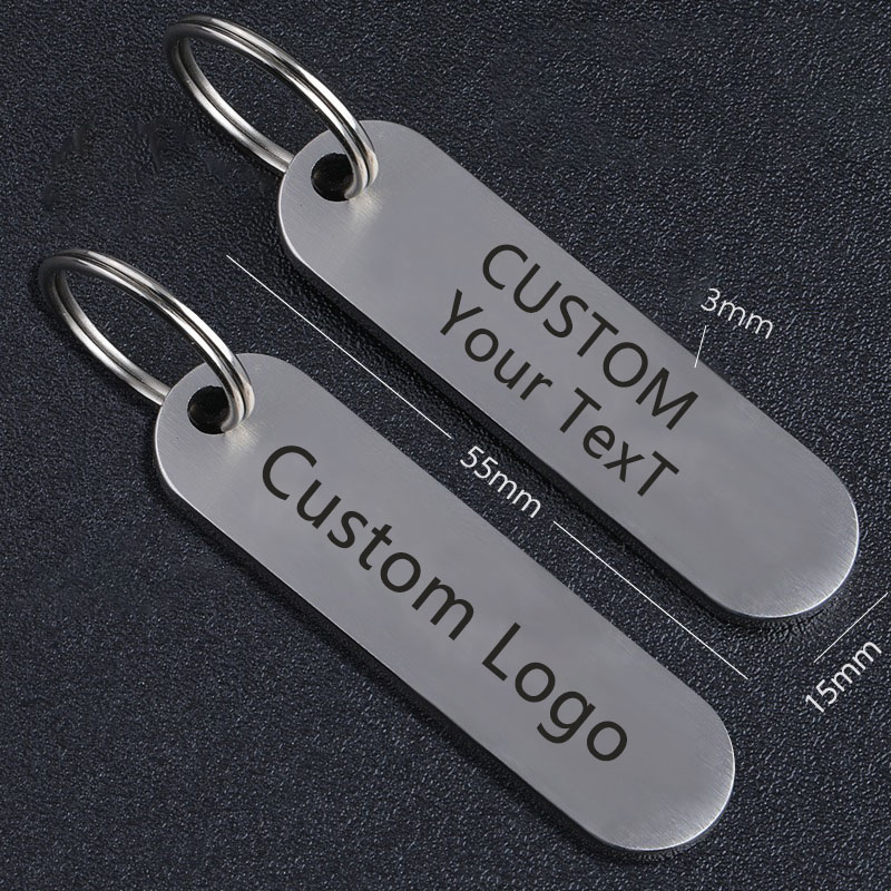 Car Accessories Name - Porte-clés personnalisé en acier inoxydable, LOGO