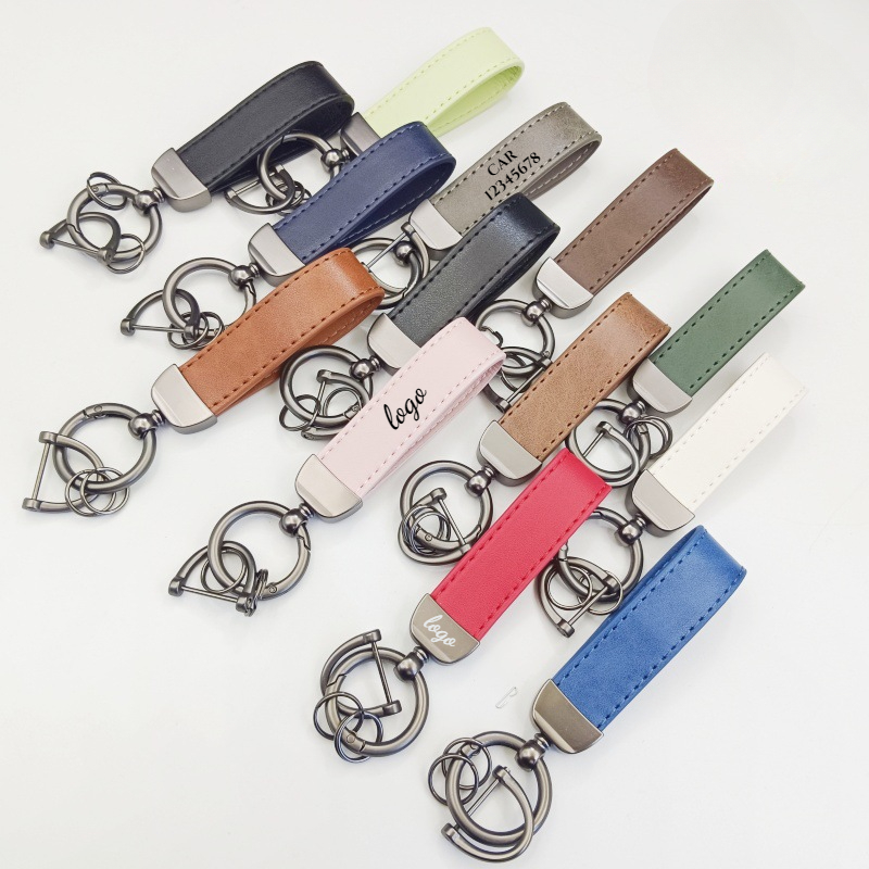 Car Accessories Name - Porte-clés en cuir décoloré avec LOGO