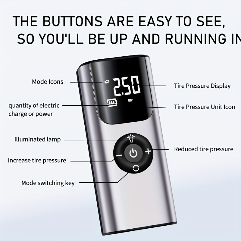 Pompe à air sans fil pour voit - Car Portable Tire Inflator avis et prix
