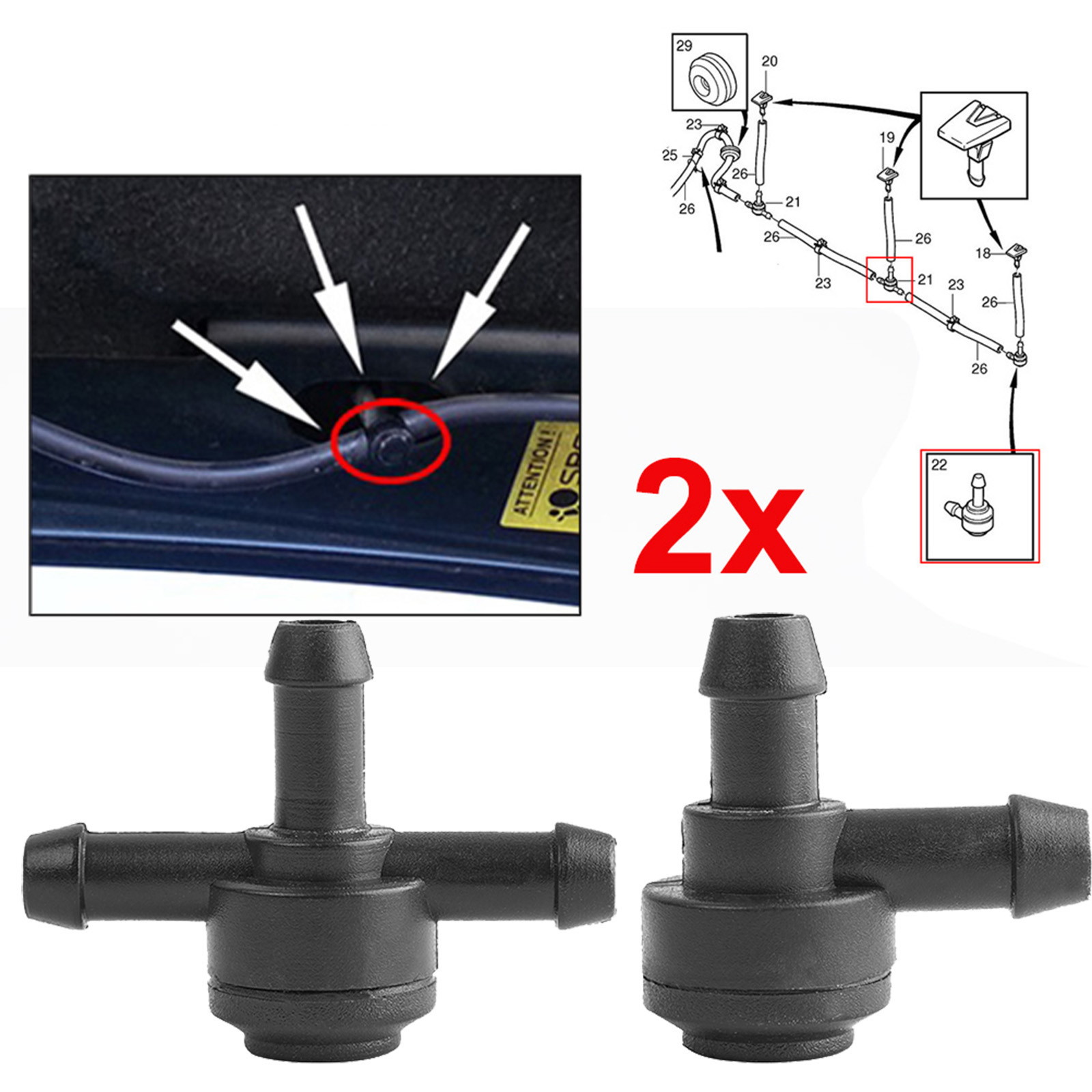 Valve de lavage d'essuie-glace - Car Accessories Uk avis et prix