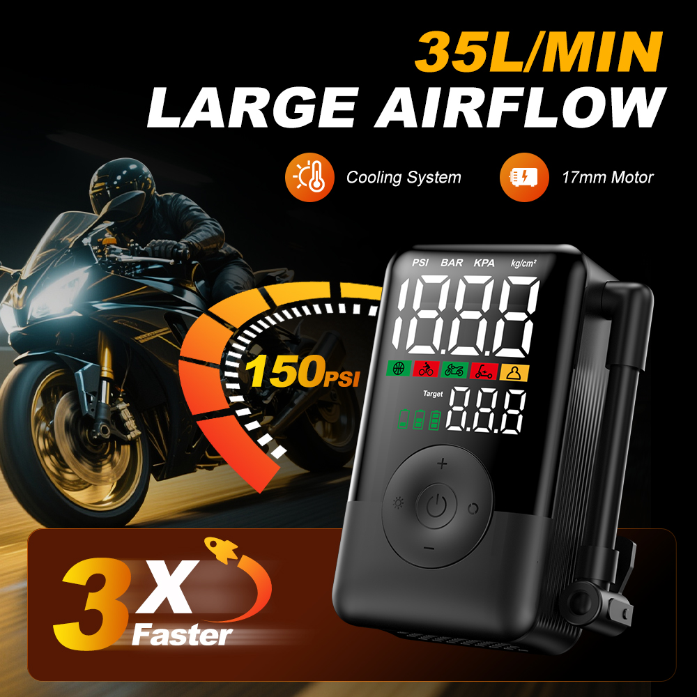 Compresseur d'air numérique po - Car Portable Tire Inflator avis et prix